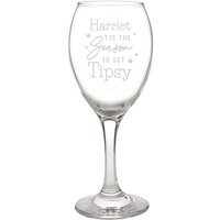Personalised Memento Company Personalised Tis The Season To Get Tipsy Season Wine Glass in Clear