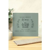 Personalised Memento Company Personalised HOME Glass Chopping Board/Worktop Saver in Grey