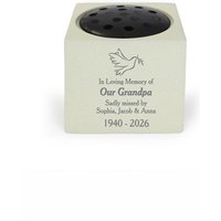 Personalised Memento Company Personalised Dove Memorial Vase in White