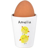 Personalised Memento Company Personalised Easter Chicks Egg Cup in White