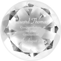 Personalised Memento Company Personalised Occasion Diamond Paperweight in Clear