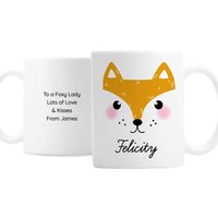 Personalised Memento Company Personalised Cute Fox Face Mug in White