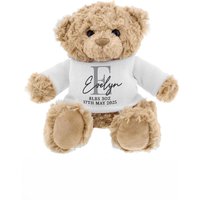 Personalised Memento Company Personalised Initial Teddy Bear in Brown