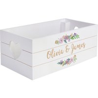 Personalised Memento Company Women's Personalised Floral Couples White Wooden Crate