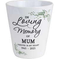 Personalised Memento Company Personalised In Loving Memory Plant Pot in White