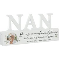 Botanical Memorial Photo Upload Wooden Nan Ornament