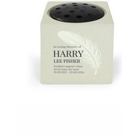 Personalised Memento Company Personalised Feather Memorial Vase in White