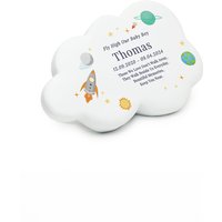 Personalised Memento Company Men's Personalised Space Resin Memorial Cloud in White