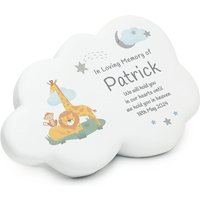 Personalised Memento Company Personalised Animal Resin Memorial Cloud in White