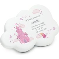 Personalised Memento Company Women's Personalised Fairy Castle Resin Memorial Cloud in White
