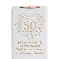 50th Golden Wedding Anniversary Tea Light Holder