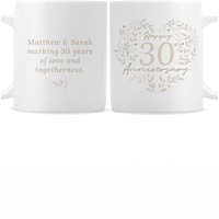 Personalised Memento Company Personalised 30th Pearl Wedding Anniversary Mug in White