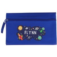 Personalised Memento Company Men's Personalised Space Blue Pencil Case in Navy