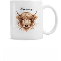 Personalised Memento Company Women's Personalised Highland Cow Mug - Female in White
