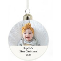 Message Photo Upload Glass Bauble