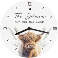 Highland Cow Wooden Clock