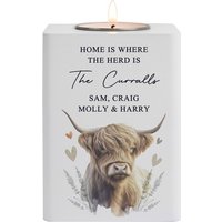 Highland Cow Wooden Tealight Holder