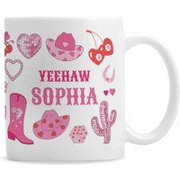 Personalised Memento Company Women's Personalised Cowgirl Mug in White
