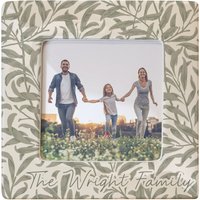 Personalised Memento Company Women's Personalised Leaf Print Ceramic 4x4 Frame in Beige