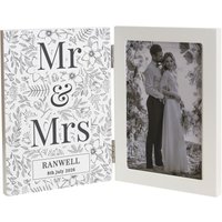 Personalised Memento Company Personalised Wedding Wooden Hinged 6x4 Photo Frame in White