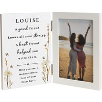 Personalised Memento Company Personalised Friend Wooden Hinged 6x4 Photo Frame in White