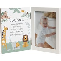 Personalised Memento Company Personalised Animals Wooden Hinged 6x4 Photo Frame in White