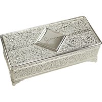 Personalised Memento Company Women's Personalised Silver Plated Jewellery Box in Metallic Silver