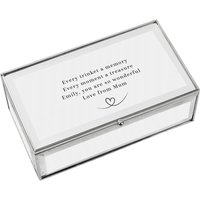 Personalised Memento Company Women's Personalised Heart Mirrored Jewellery Box in Metallic Silver