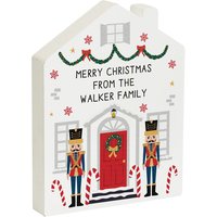 Personalised Memento Company Personalised Nutcracker Christmas House Ornament in White