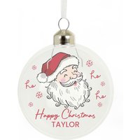 Personalised Memento Company Personalised Santa Glass Bauble in Clear