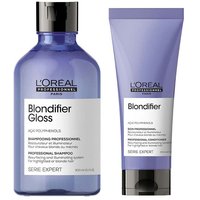 L'Oreal Professionnel Serie Expert Blondifier Shampoo Gloss 300ml & Conditioner 200ml Duo in Clear