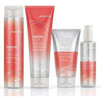JOICO YouthLock Shampoo 300ml, Conditioner 250ml, Treatment Masque 150ml & Anti-Frizz Blowout Crème 177ml Pack in Clear