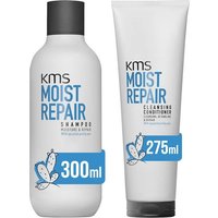 KMS Moist Repair Shampoo 300ml & Cleansing Conditioner 275ml Duo in Clear