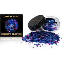 Envie Women's Beautz Chunky Glitter Mermaid 10ml Pot 5g Cosmetic Body Face Festival Teal Blue in Purple