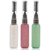 AQUARIUS Women's Wash Out Hair Mascara Temporary Dye Cream Red White Green 3 Pack Colour