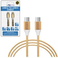 FX Braided USB-C to USB-C 'Data Cable' 1m Gold