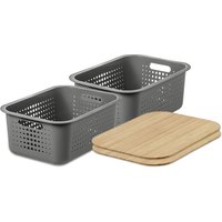 SmartStore d Basket 15' with bamboo lids x2 in Grey