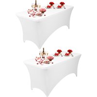 8FT Spandex Tablecloth Rectangle Patio Table Cover Wedding Party Decoration Pack 2