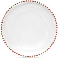 Neel Blue 33cm Set of 6 Charger Plates with Beaded Design Glass Plates for Dinner Table Decoration in Rose Gold