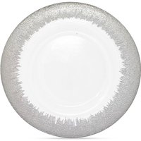 Neel Blue 33cm Set of 12 Charger Plates Trim Glass Plates for Dinner Table Decoration in Silver