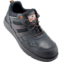Unbreakable Men's Stream Leather Composite Toecap Slip Resistant Safety Trainers in Black | Size: 13