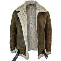 Vintage Sherling Sheepskin Pilot Jacket Cream Fur