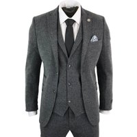 stz11 3 Piece Tweed Suit Herringbone 42R
