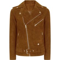 Brando Slim Cross Zip Suede Leather Jacket