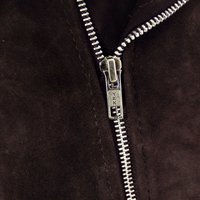 Brando Slim Cross Zip Suede Leather Jacket