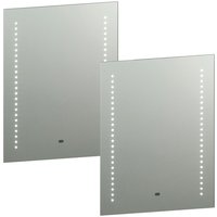 Loops 2 PACK IP44 LED Bathroom Mirror 60cm x 50cm Vanity Light Motion Switch & Shaver | Size: 60 cm x 50 cm