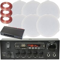 Loops Bluetooth Ceiling Music Kit 3 Zone Stereo Amplifier & 6x Mini Flush Speakers