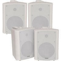 Loops 4x 90W White Wall Mounted Stereo Speakers 5.25" 8Ohm Quality Home Audio Music