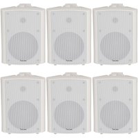Loops 6x 120W White Wall Mounted Stereo Speakers 6.5" 8Ohm Premium Home Audio Music
