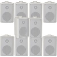 Loops 10x 120W White Wall Mounted Stereo Speakers 6.5" 8Ohm Premium Home Audio Music
